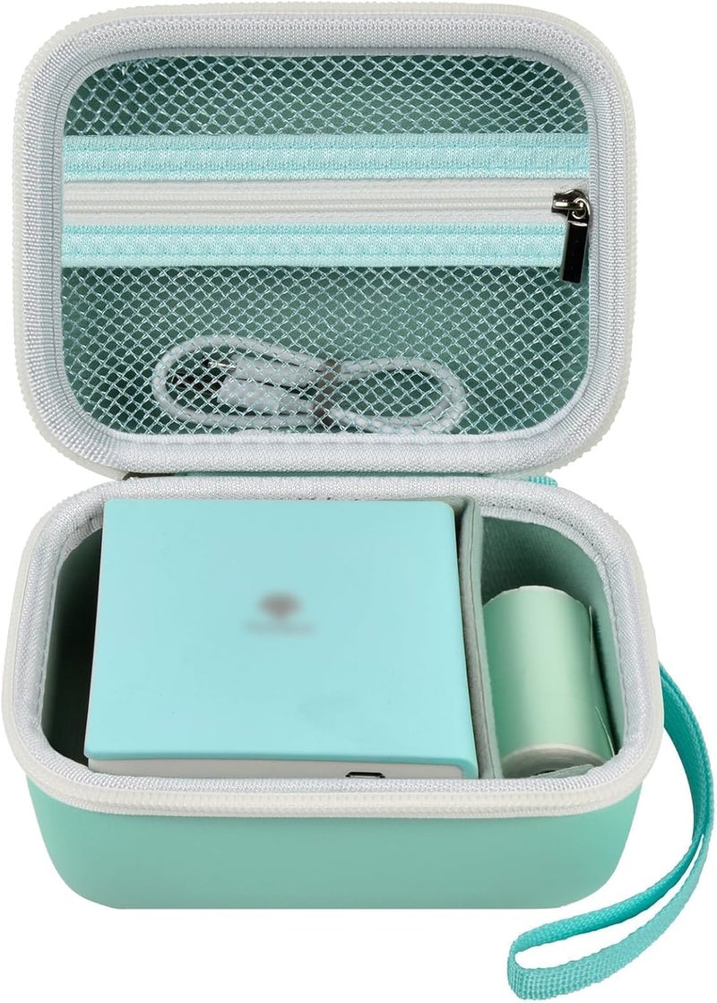Grapsa Case for Memoking T02/ for ETIKEZ/for Phomemo M02/ T02/ M02S/ M02 pro/ M02X Inkless Sticker Photo Printer. Portable Printer Storage Holder for Label Maker, Thermal Paper, USB Cable (Box Only)-Green - Image 1